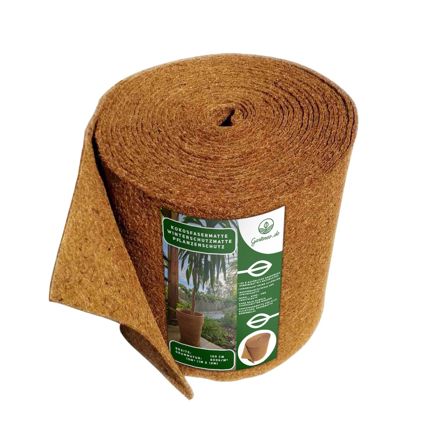 Kokosfasermatte Winterschutzmatte Pflanzenschutz Kokosmatte Frostschutz 100% Biologisch Witterungsbeständig Abbaubar 800g/m2 (1mx10m)