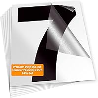 Vista 54 de iSYFIX Calcomanías de vinilo negro con el número 3 (tres), paquete de 6 calcomanías autoadhesivas de 8 pulgadas, calcomanías troqueladas y 3 Negro