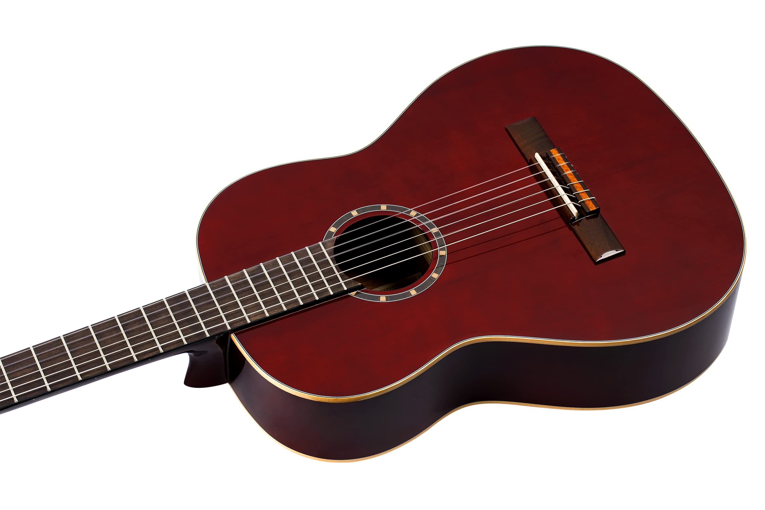 Ortega Guitars Chitarra da concerto 4/4 – Slim Neck – Family Series Pro – Include Gig Bag – Massiccio Rosso Canadese, mogano, rosso (R131SN-WR)