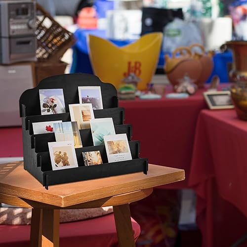 Miniatura 7 de Barydat Soporte de exhibición de tarjetas de felicitación escalonadas, soporte de exhibición de calcomanías de madera, multiusos, soporte de