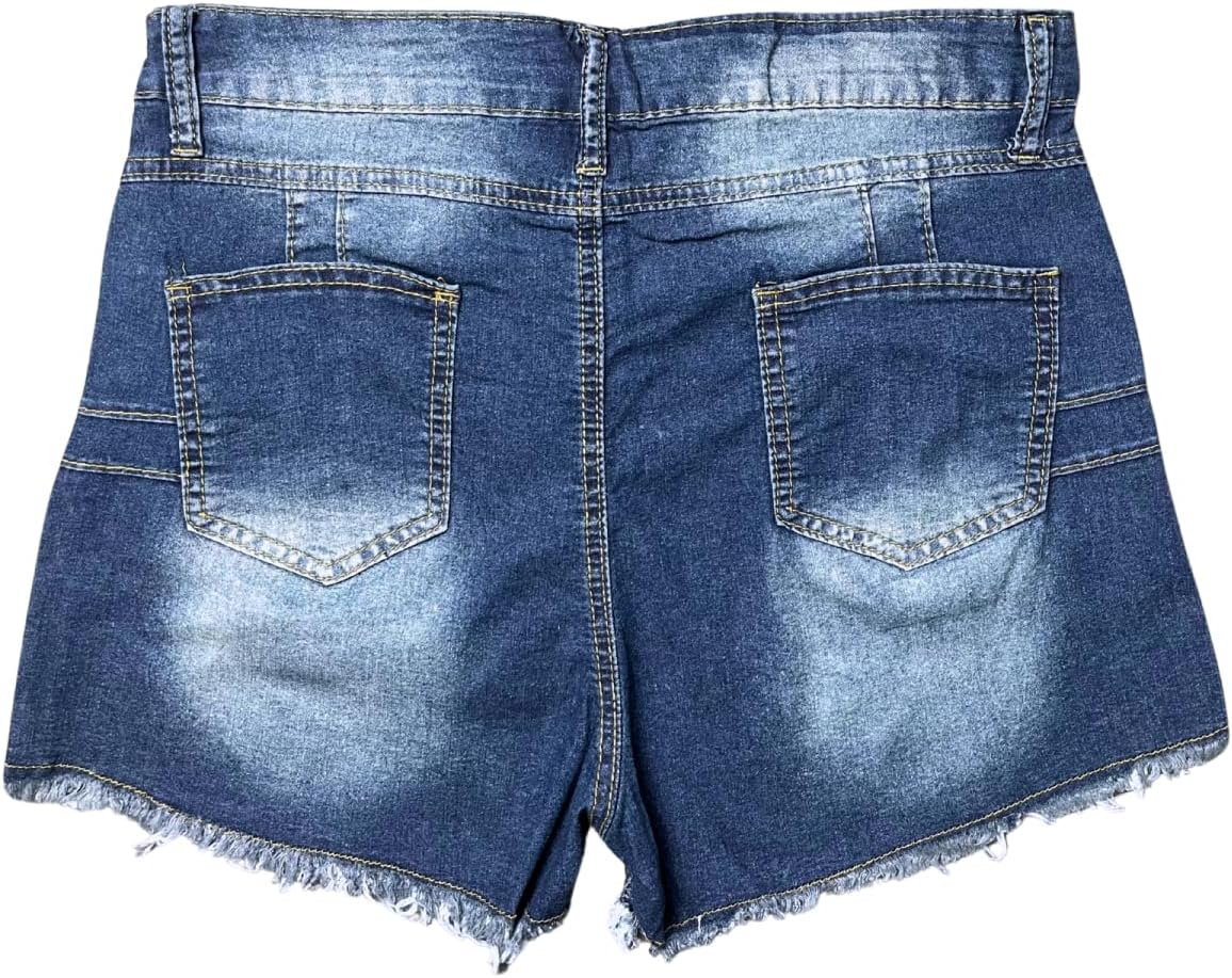Butt Lifting Jean Shorts for Women High Waisted Booty Denim Shorts Distressed Stretchy Summer Raw Hem Shorts - Image 7