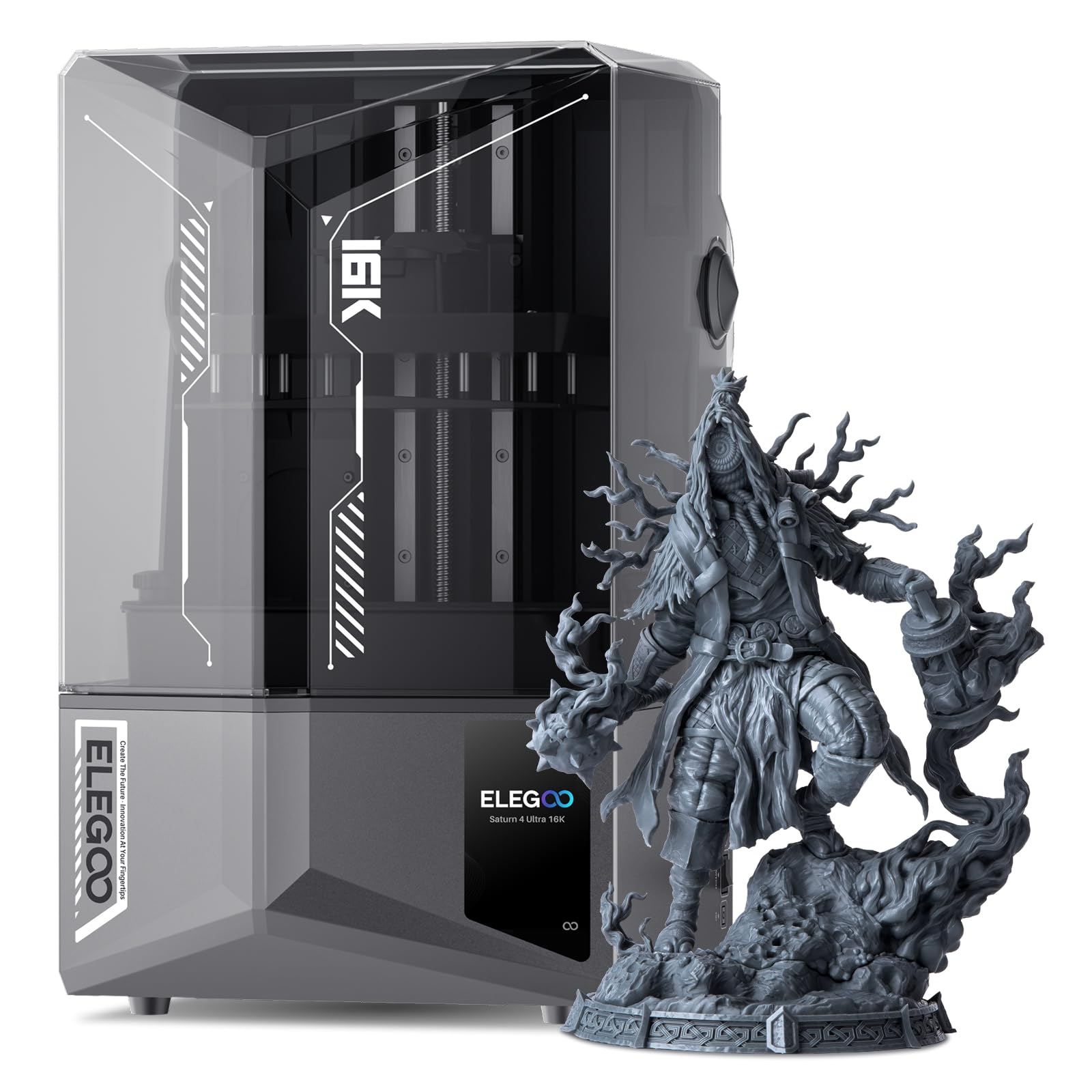 ELEGOO Saturn 4 Ultra 16K 10" Resin 3D Drucker, Hochauflösender und Intelligenter Harzdrucker mit Beheiztem Harztank, 150 mm/h Schneller Druck, Wi-Fi-Übertragung, 211,68 x 118,37 x 220 mm³ Druckgröße