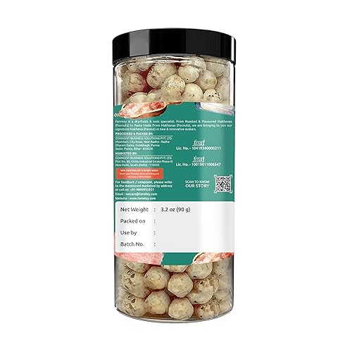 Miniatura 4 de Farmley Makhana Healthy Puffs  Patatas fritas tostadas y saborizadas a base de plantas sin gluten (paquete de 1)  Nueces de zorro  Alto en