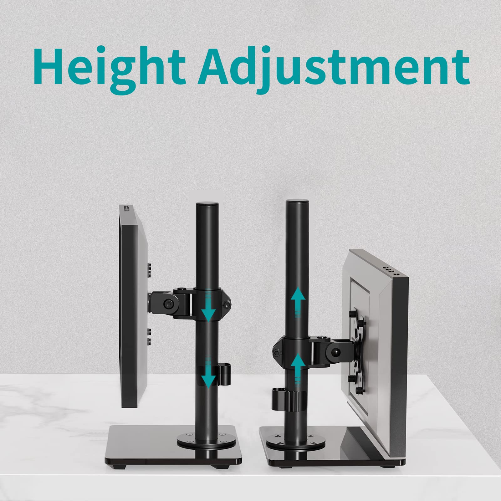 MOUNT PRO Echo Show 15 Stand, Free Standing Desk Mount for Amazon Echo Show 15, Swivel, Tilt, and Rotate Stand with Tempered Glass Base, Height Adjustable Alexa Echo Show 15 Mount, Holds up to 17.6lbs