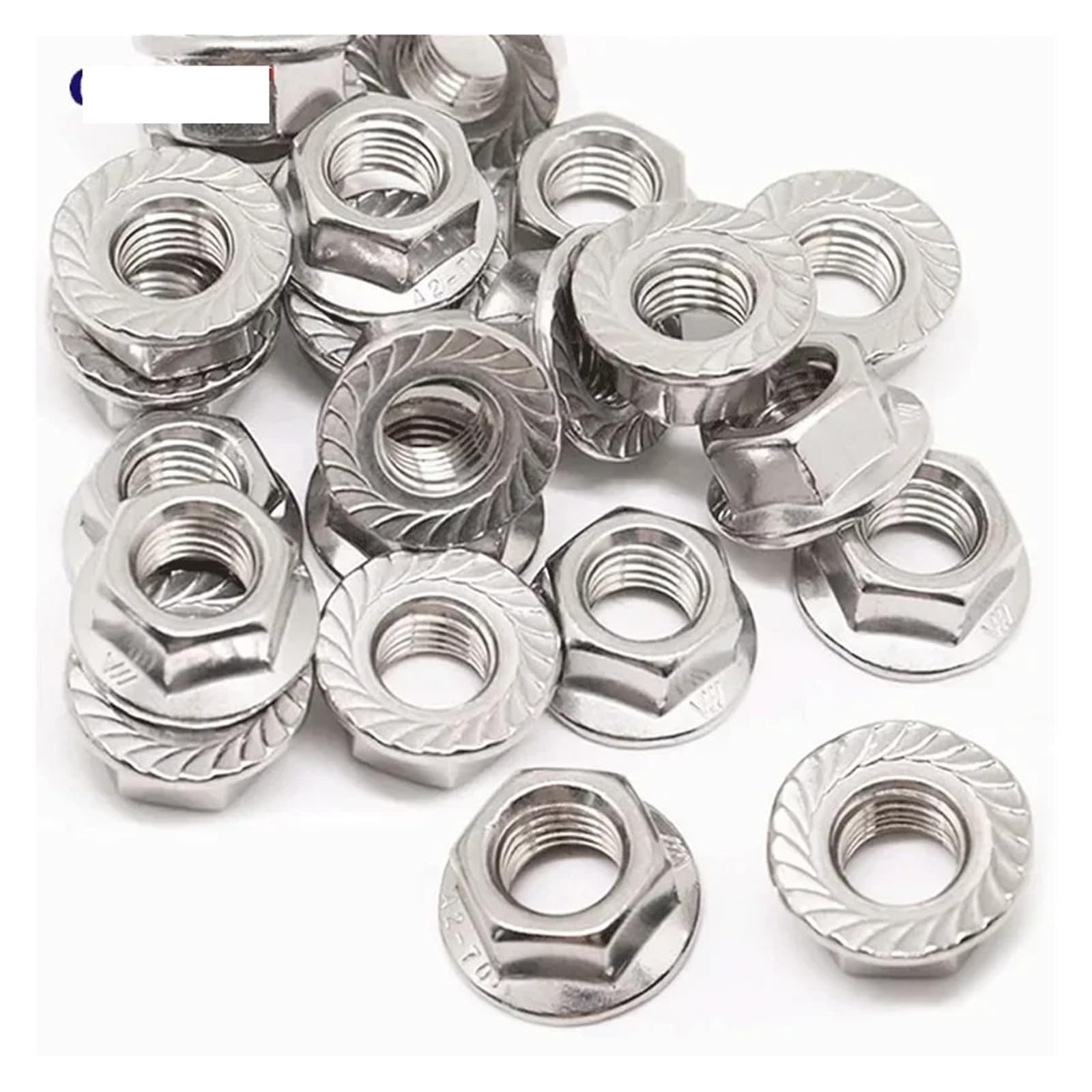 dadi esagonali, Assortimento di dadi flangiati esagonali Spinlock in acciaio(M5 x 50pcs)