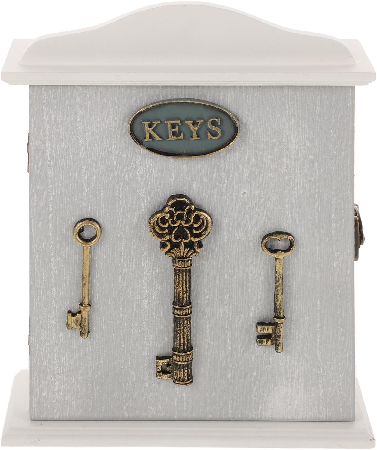 SUPVOX Rustic Wooden Key Holder Box with Wall Mount Key Hooks for Entryway and Office House-Shaped Hanging Storage Organizer for Hallway and Bedroom