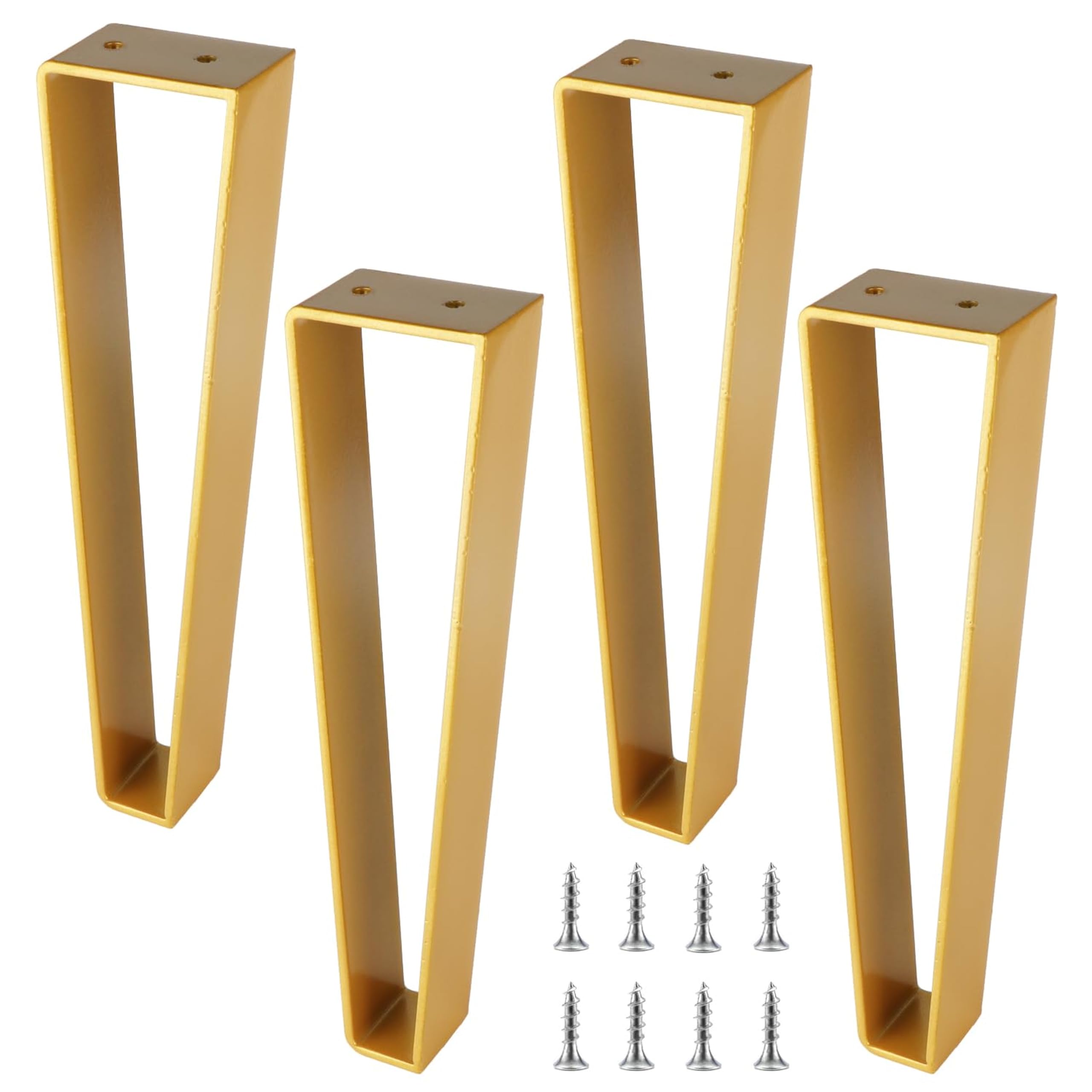 Ventuos® 18 Inch 4 Mm Gold Metal Furniture & Table Legs, Trapezoid Industrial Heavy Duty Metal Desk Leg DIY Iron Bench | Solid Steel Furniture Leg for TV Table Coffee Sofa Stand_Legs-image-10