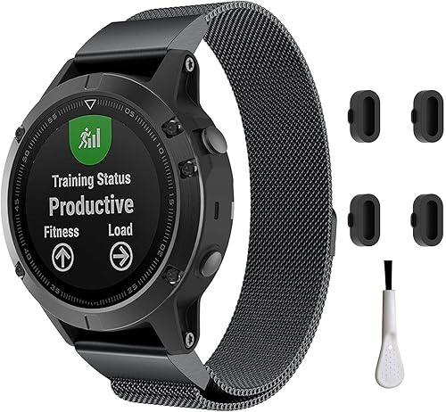 Correa de reloj de metal Milanese Loop de ajuste rápido de 0.866 pulgadas, compatible con Garmin Fenix 5Fenix 5 PlusFenix 6Fenix 6 ProFenix disponible en Yaxa Venezuela