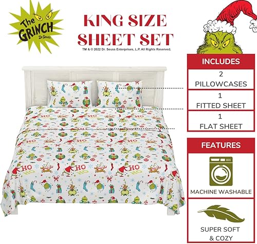 Vista 130 de Franco National Lampoon's - Juego de sábanas de franela 100% algodón súper suave, tamaño King, (producto oficial)