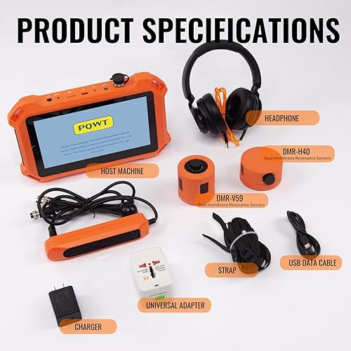 Miniatura 7 de PQWT Detectores de fugas de agua subterránea para el hogar PQ125A Detección de fugas de agua de tubería de pared con pantalla táctil Auricular y