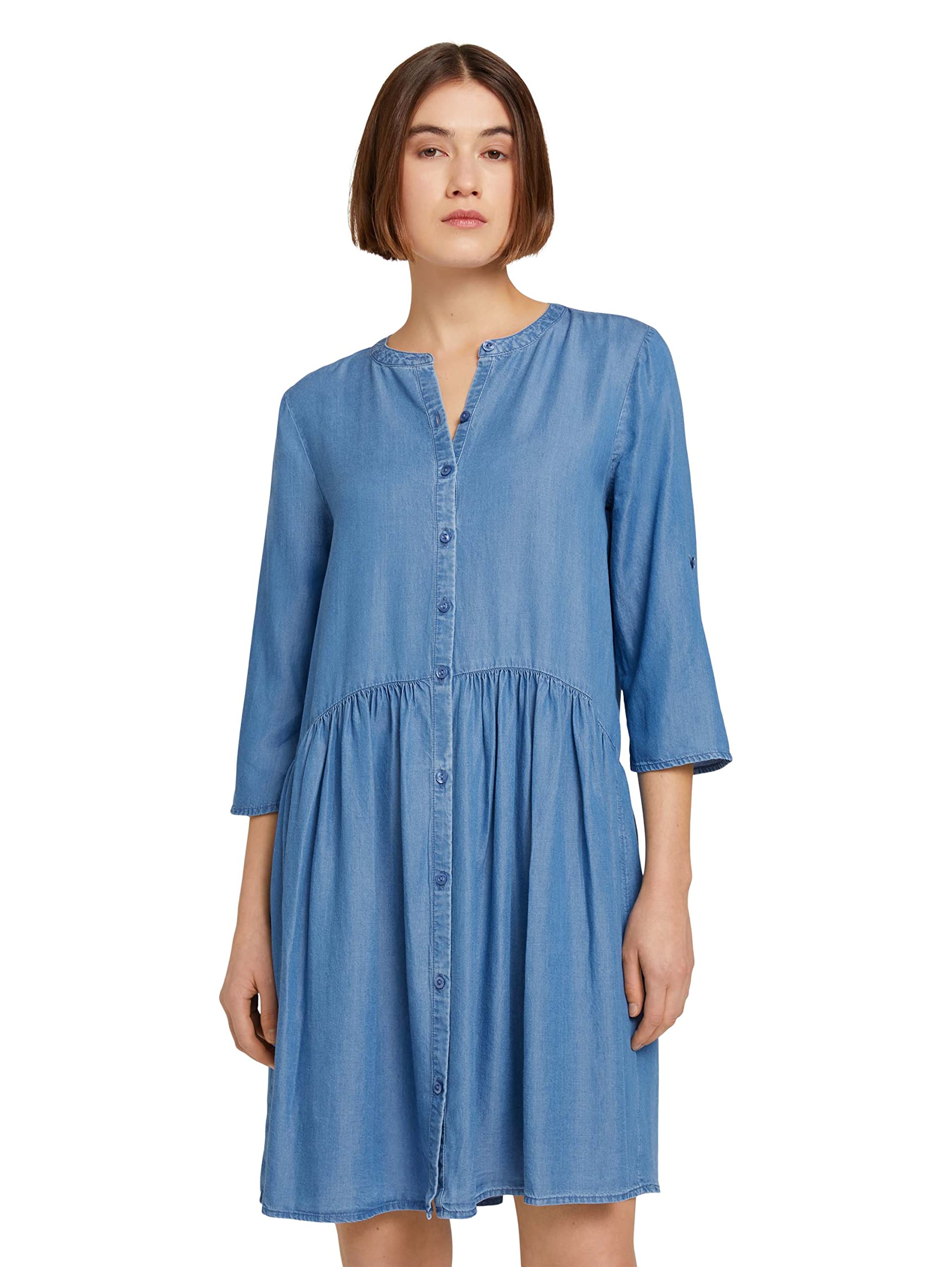 Tom Tailor Denim Women's 1030680 Dress, 10119-Used Mid Stone Blue Denim, S
