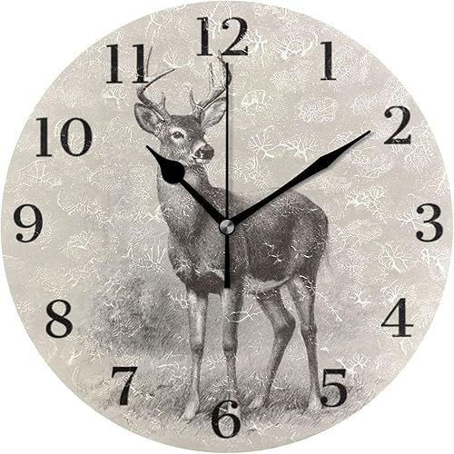 Miniatura 15 de Reloj de pared silencioso sin tictac, funciona con pilas, 9.5 pulgadas, para cocina, hogar, sala de estar, flor azul, mariposa, retro Patrón retro