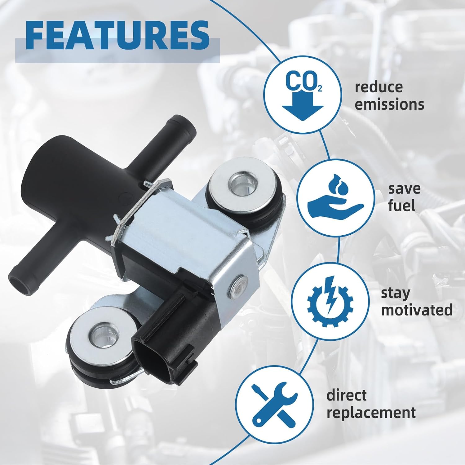 Vapor Canister Purge Valve Solenoid Compatible with Nissan 2007-2017 Altima 2009-2021 GT-R Maxima Murano NP300 Frontier Pathfinder Quest Rogue Rogue Select, Infiniti FX50 JX35 QX60 QX70, OE 911-509