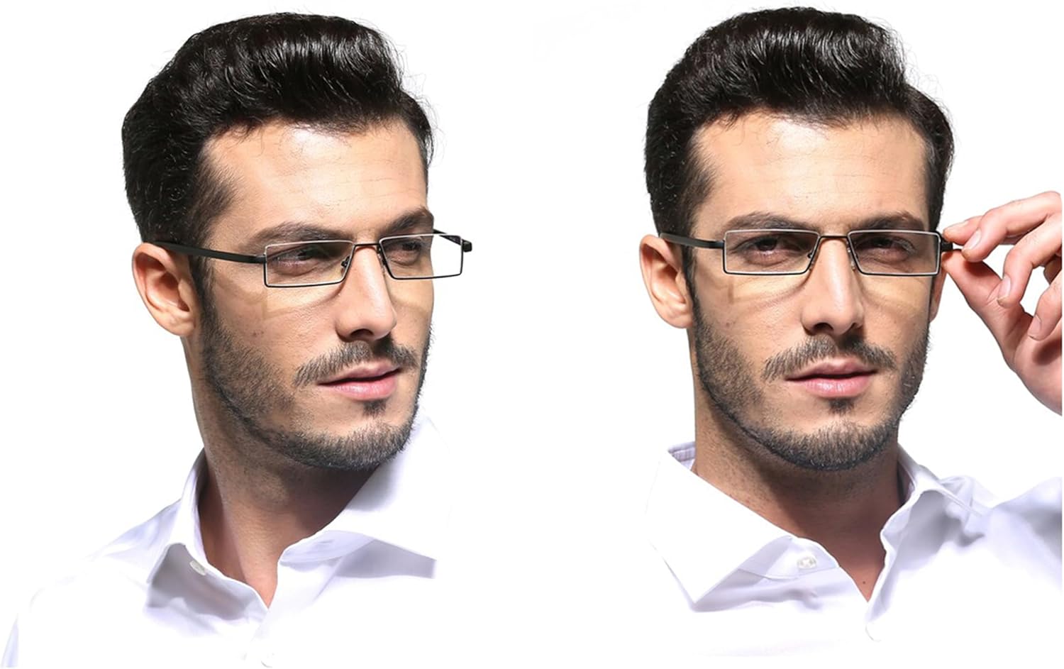 Half Frame Reading Glasses - Half Rim Computer Readers with Glasses Case for Men (2 PCS in Pouch) 1.75 - Image 6