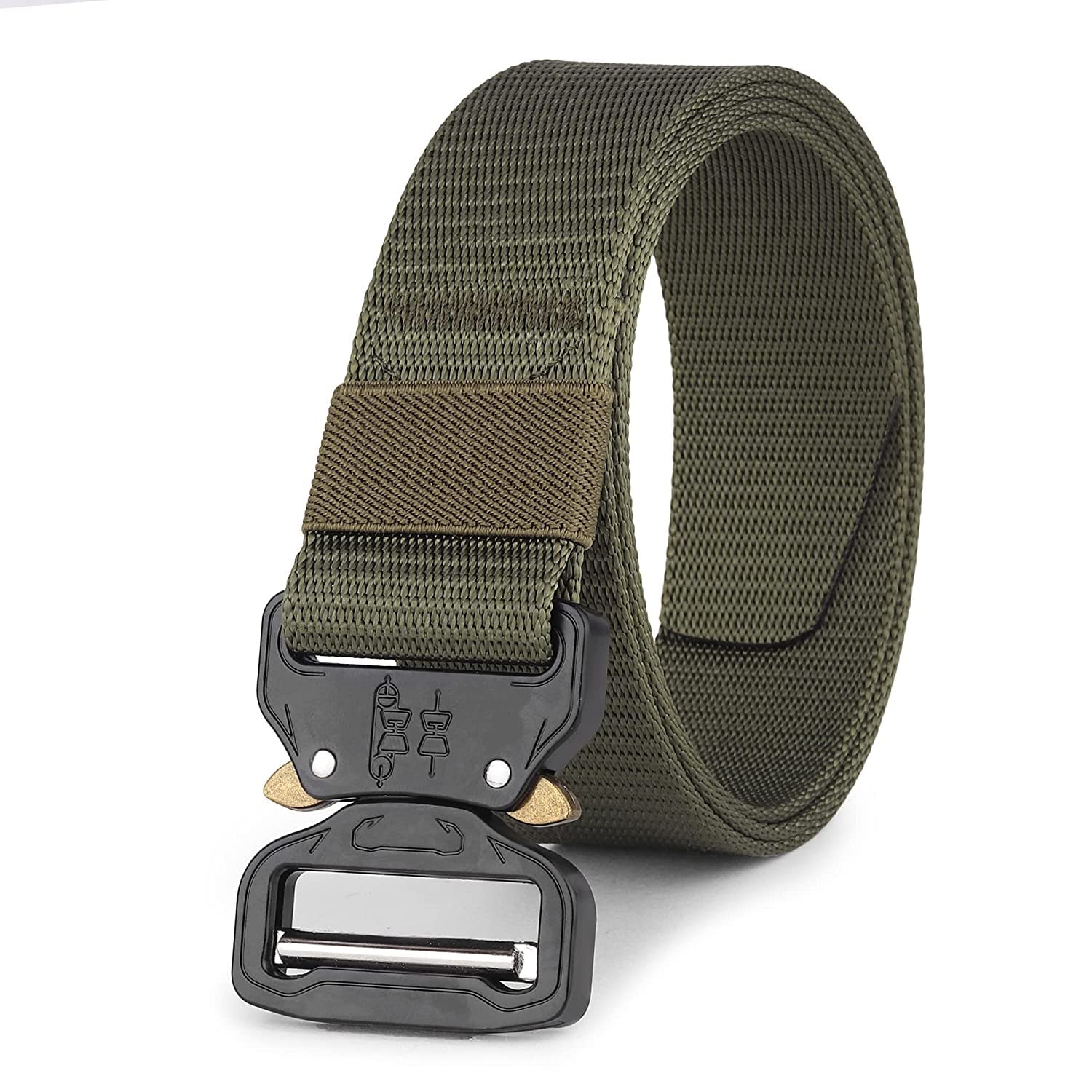 evolon deals Unisex Synthetic Belt Wide Nylon Military Style Tactical Canvas Men's and Women's Waist Belt with Metal Buckle Green Color Free Size(pack of 1)-picture-27