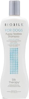 BioSilk Puppy Tearless Shampoo for Dogs - Silk Proteins, Paraben & Sulfate Free, Gentle Coat Cleaner & Conditioner, 12oz