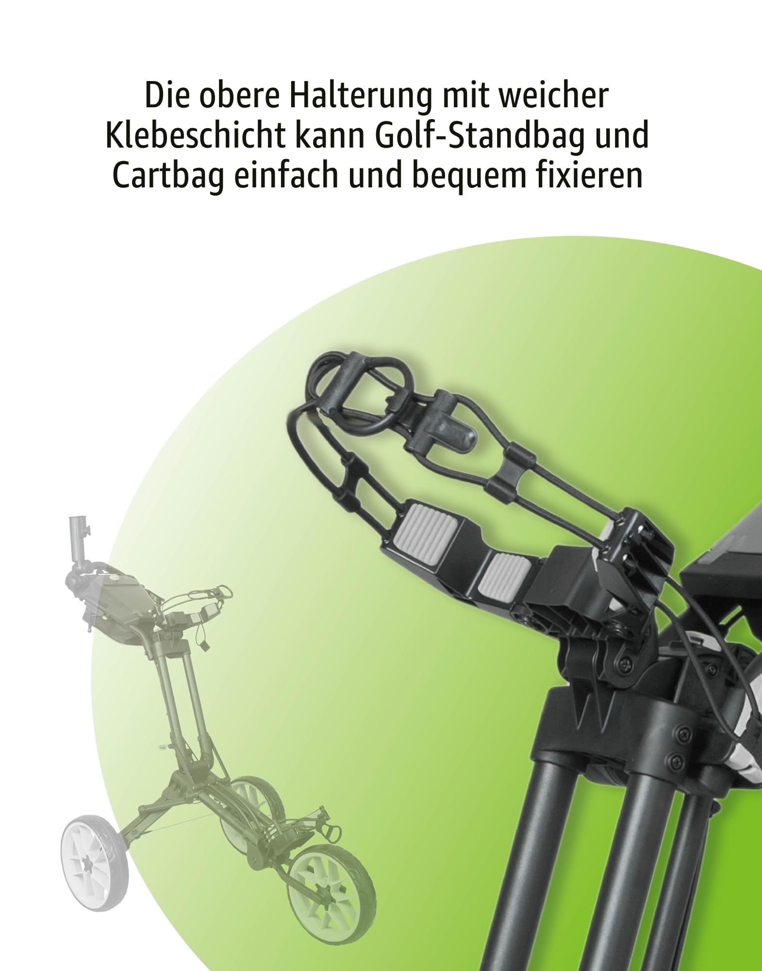 Newfly DREI Rad Golf Tasche Handcart, kompakt, vollautomatisch faltbar, Ultra leicht, minimale Faltbare Größe, Scorecard, Regenschirm Stand