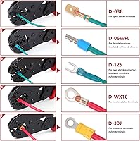 Vista 3 de Delgada Juego de herramientas de crimpado de trinquete, 6 piezas de mordazas intercambiables con bolsa de transporte de destornillador, alicates