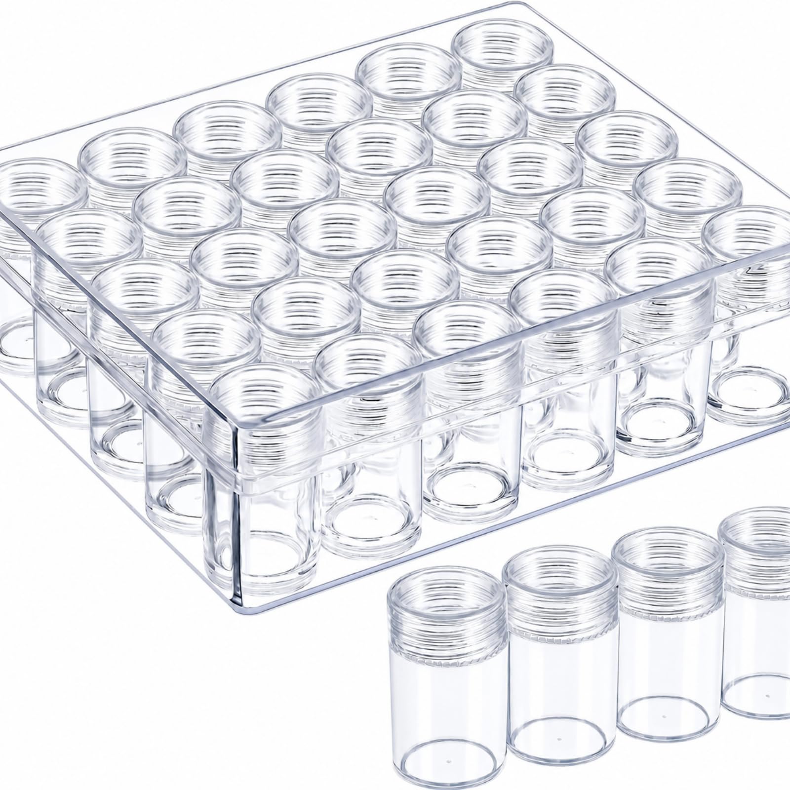 Blulu 60 Bead Container Lidded Small Box, 2 x 1 Inch