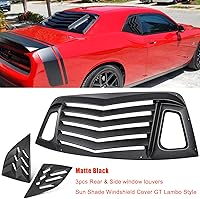 Vista 5 de 3 rejillas de ventana trasera y lateral para Dodge Challenger 2008 2009 2010 2011 2012 2013 2014 2015 2016 2017 2018 2019 2020 2021 ABS cubierta