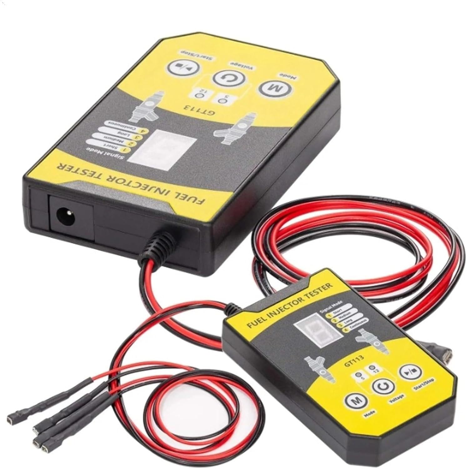 GT113 Universal Fuel Injector Tester & Cleaner Kit - 6 Adapters, 8 Pulse Modes for Cars & Motorcycles
