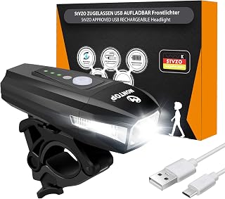 MONTOP StVZO Zugelassen Fahrradlicht Set USB Akku, LED Fahrradbeleuchtung Fahrradlampe, Bike Light Fahradbeleuchtungsset INKL. Frontlichter & Rücklicht, Fahrradlichter für Kinder und Erwachsene