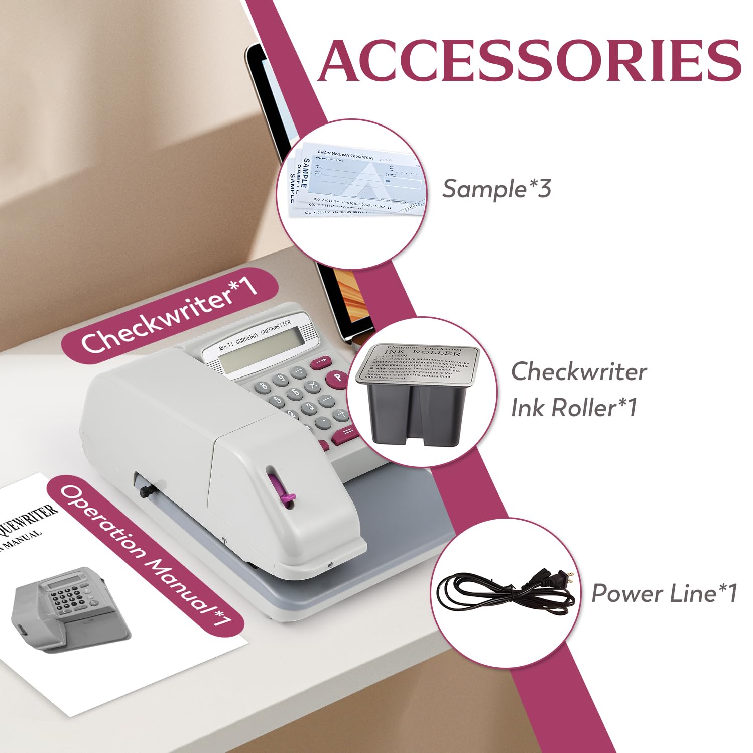 CGOLDENWALL XD-310 Checkwriter universel haute vitesse 110V-220V
