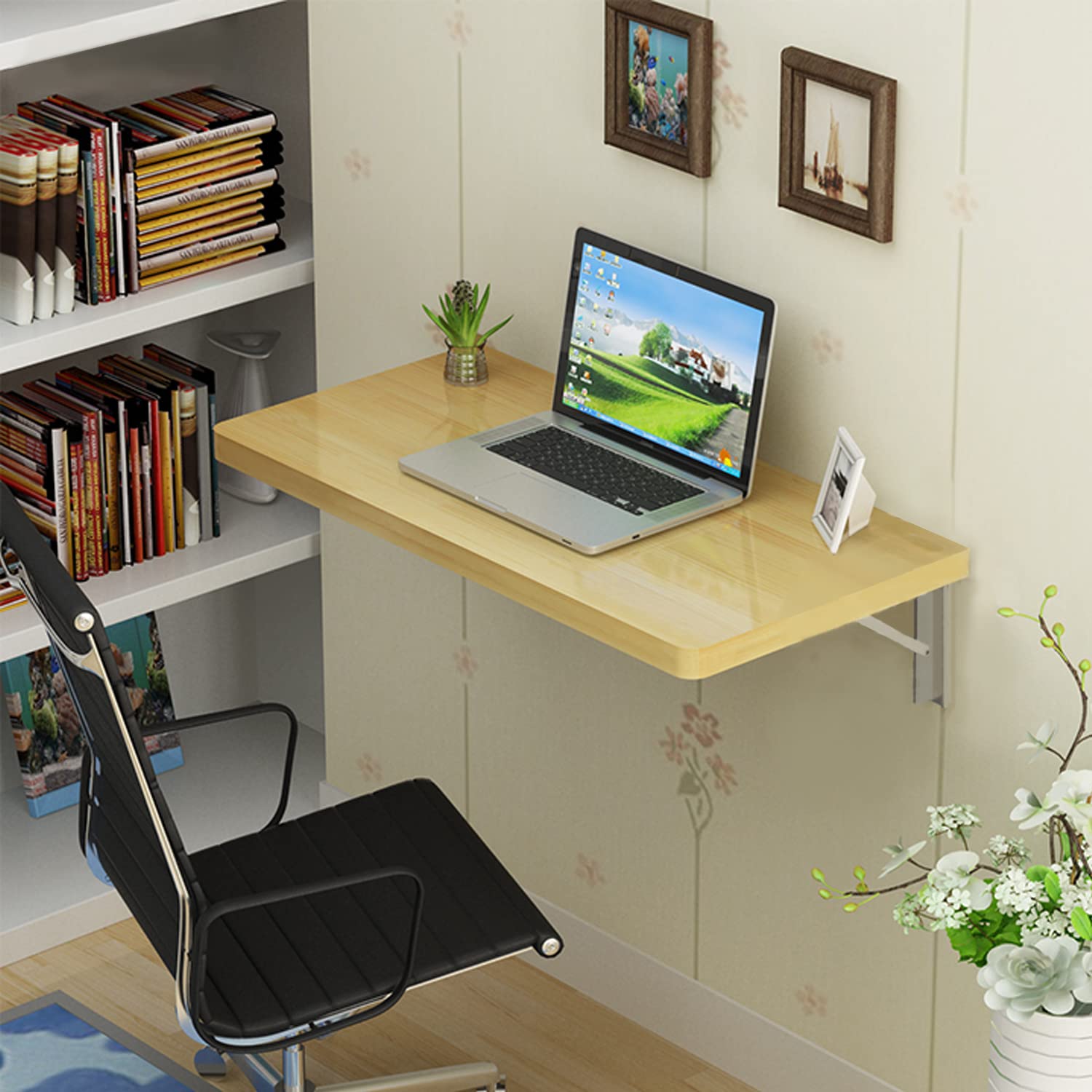 aleawol Wall Mounted Table Folding Floating Desk 60x40cm for Small Spaces