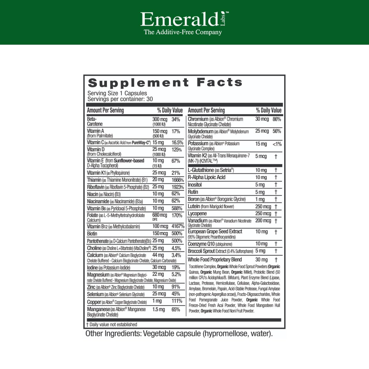 EMERALD LABS Women's 45 Plus 1-Daily Multi, 30 Capsules — Amazon image 2