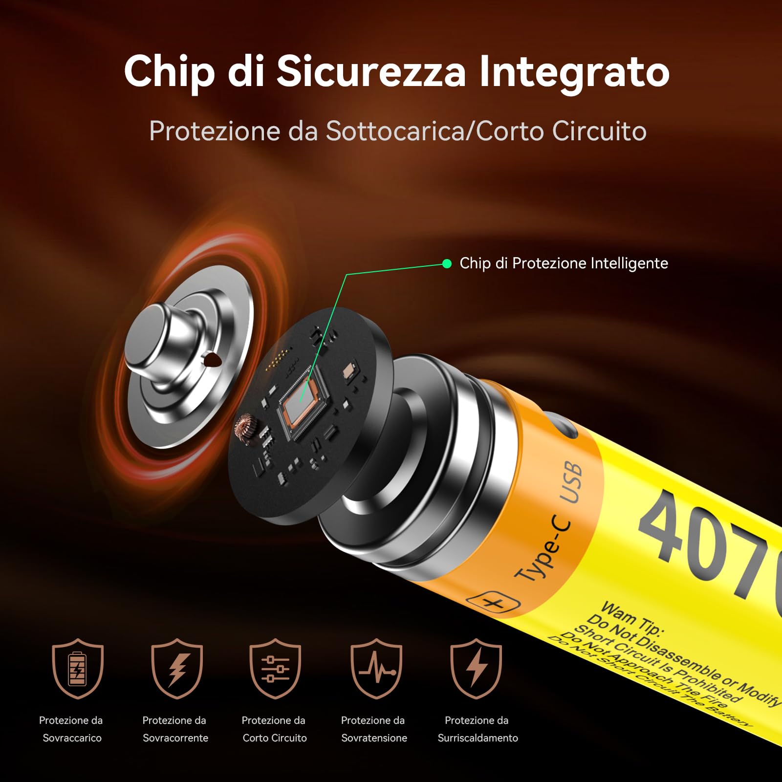 ENEGON Confezione AAA+AA: 4 batterie AAA + 4 AA al litio ricaricabili USB-C, AAA 1100 mWh/AA 4070 mWh, 1,5 V costanti, cavo di ricarica 1-a-4, per telecomandi, bilance, tastiere e mouse