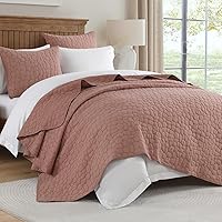 Vista 35 de HORIMOTE HOME Juego de edredón 100% algodón tamaño individual, juego de colcha prelavada de 2 piezas, color azul bebé, funda de cama acogedora