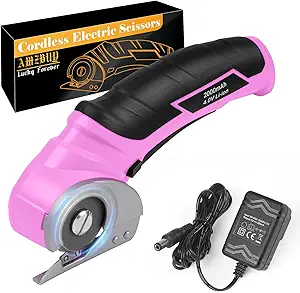 Cordless Electric Scissors Cardboard Cutter - Stocking Stuffer for Women Rechargeable Tools for Men Heavy Duty Box Scissor with Safety Lock for Cardboard, Crafting, Carpet, Leather