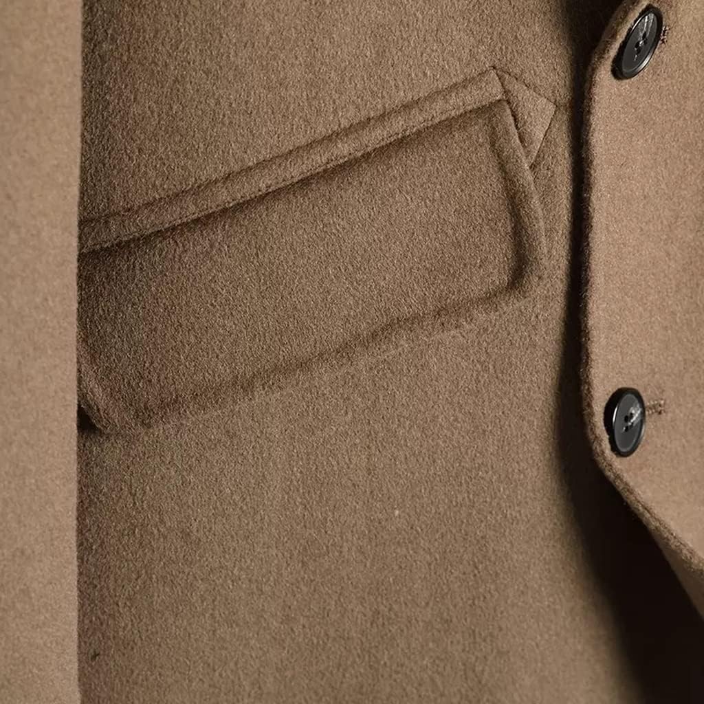 Double-Breasted Tweed Coat in The Long Section of Men's Double-Sided Casual Jacket Autumn and Winter(XXXL Code)