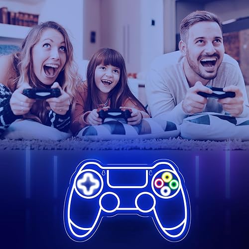 Vista 18 de Letrero de neón con forma de gamepad para decoración de sala de jugadores, letrero de neón para decoración de habitación de niños, letrero de neón