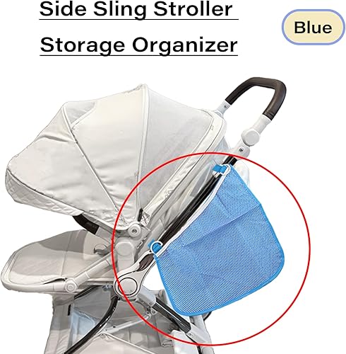 Miniatura 3 de 2 unidades de red de carga lateral para cochecito, organizador universal para cochecito, bolsa de fijación para almacenamiento, correas