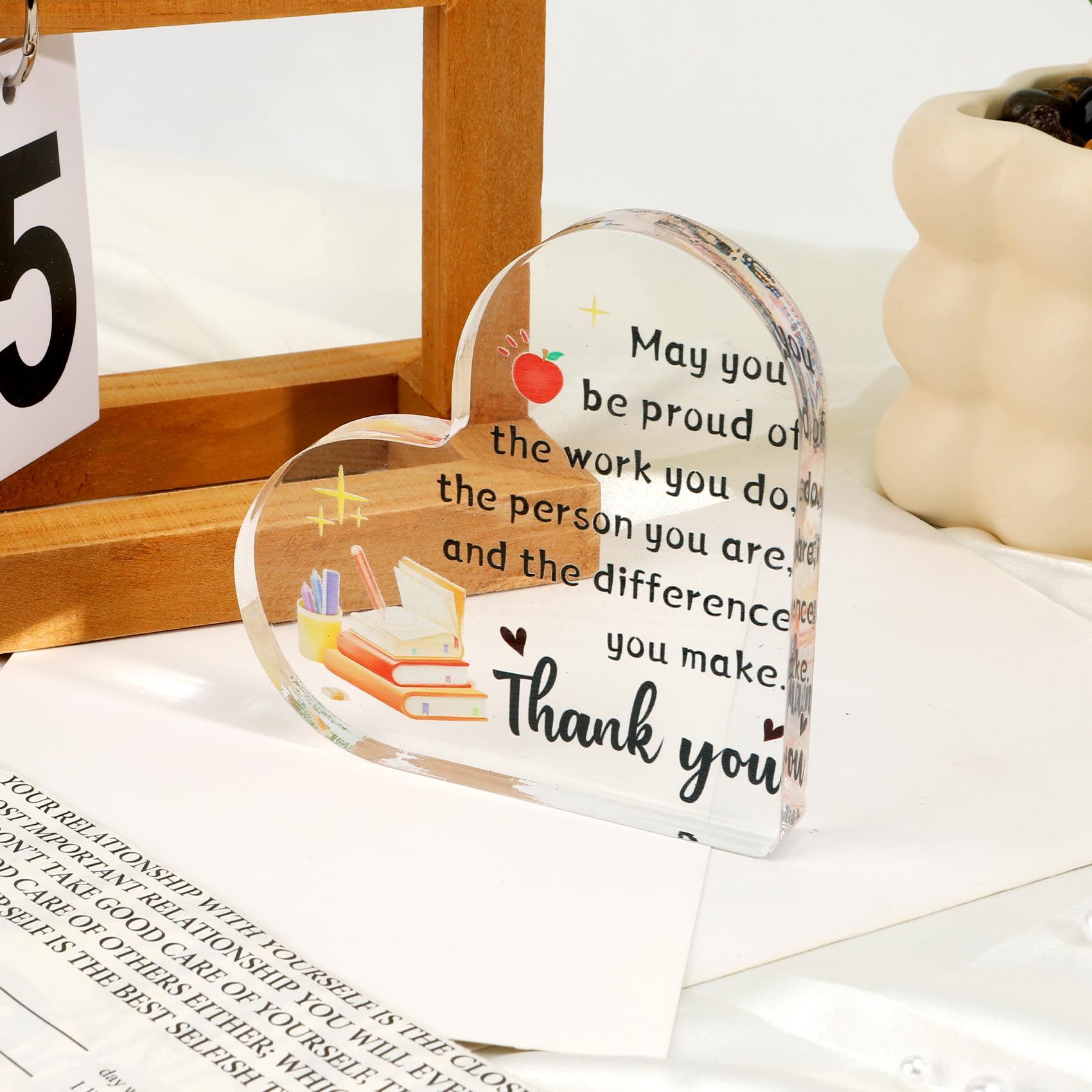 Teacher Appreciation Gifts, Teacher Gifts for Women, End of Year Teachers Gift, Thank You Teacher Gift for Birthday Valentines Day Teacher Christmas Gifts from Student Desk Home Office Decor