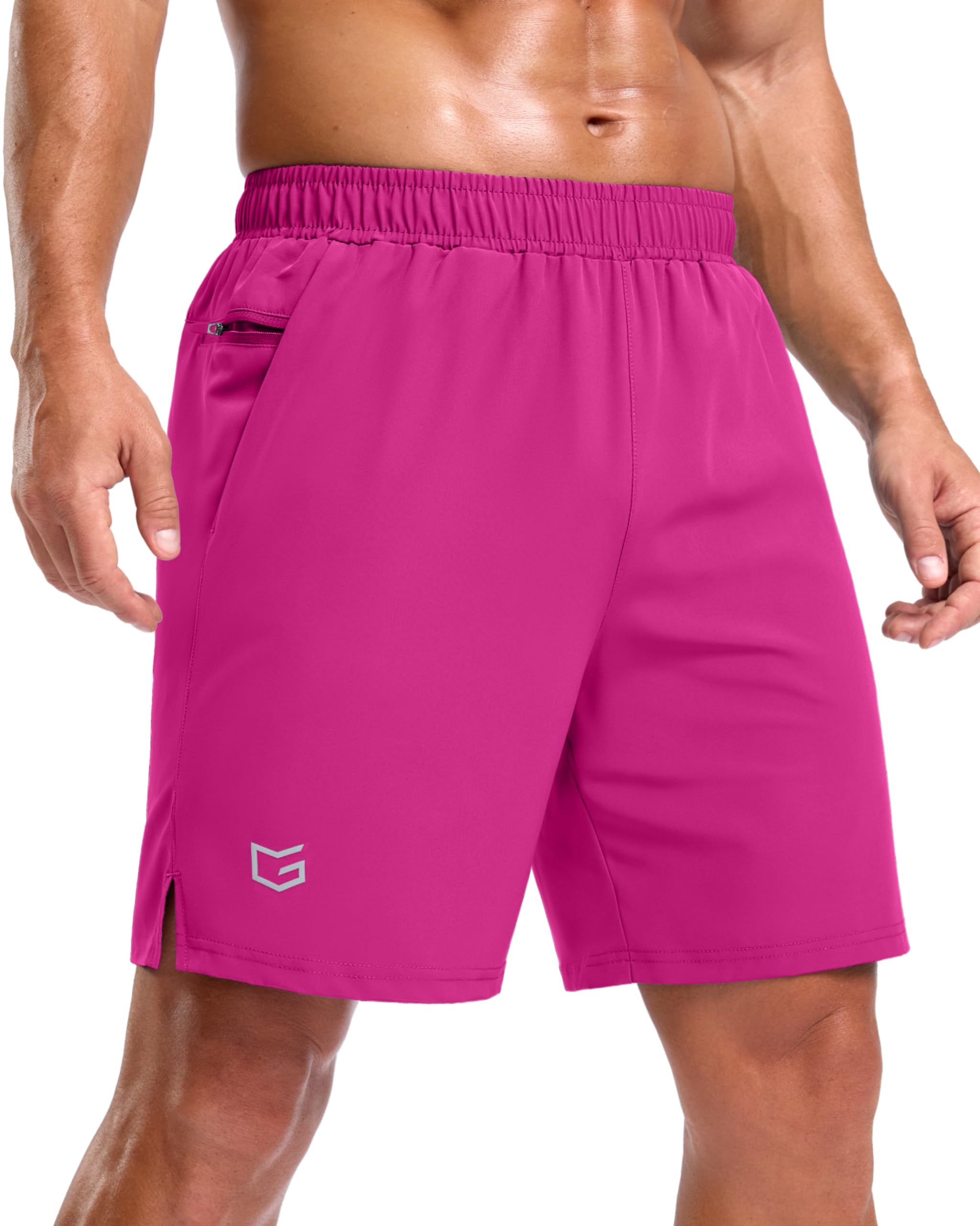 G Gradual Mens Workout Gym Shorts with 2 Zipper Pockets 7 5 9 Quick Dry Athletic Running Basketball