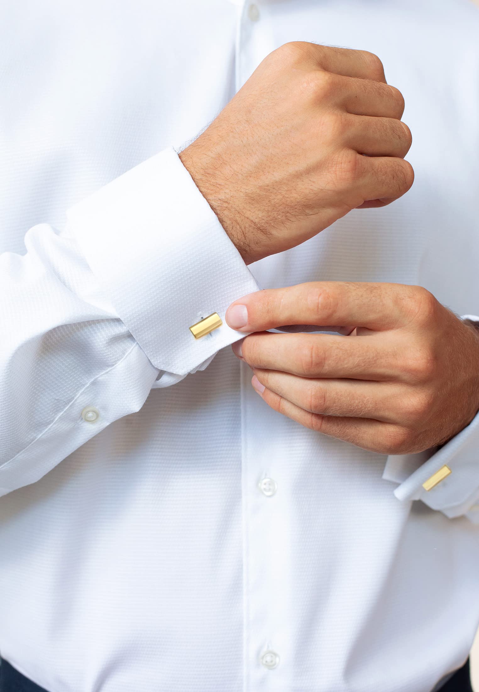 Kuzzoi Manschettenknöpfe für Herren rechteckig geformt, aus echtem 375er Gelbgold, Gold Cufflinks für das Hemd, Stilvolles Männer Geschenk für Hochzeit und Geburtstag