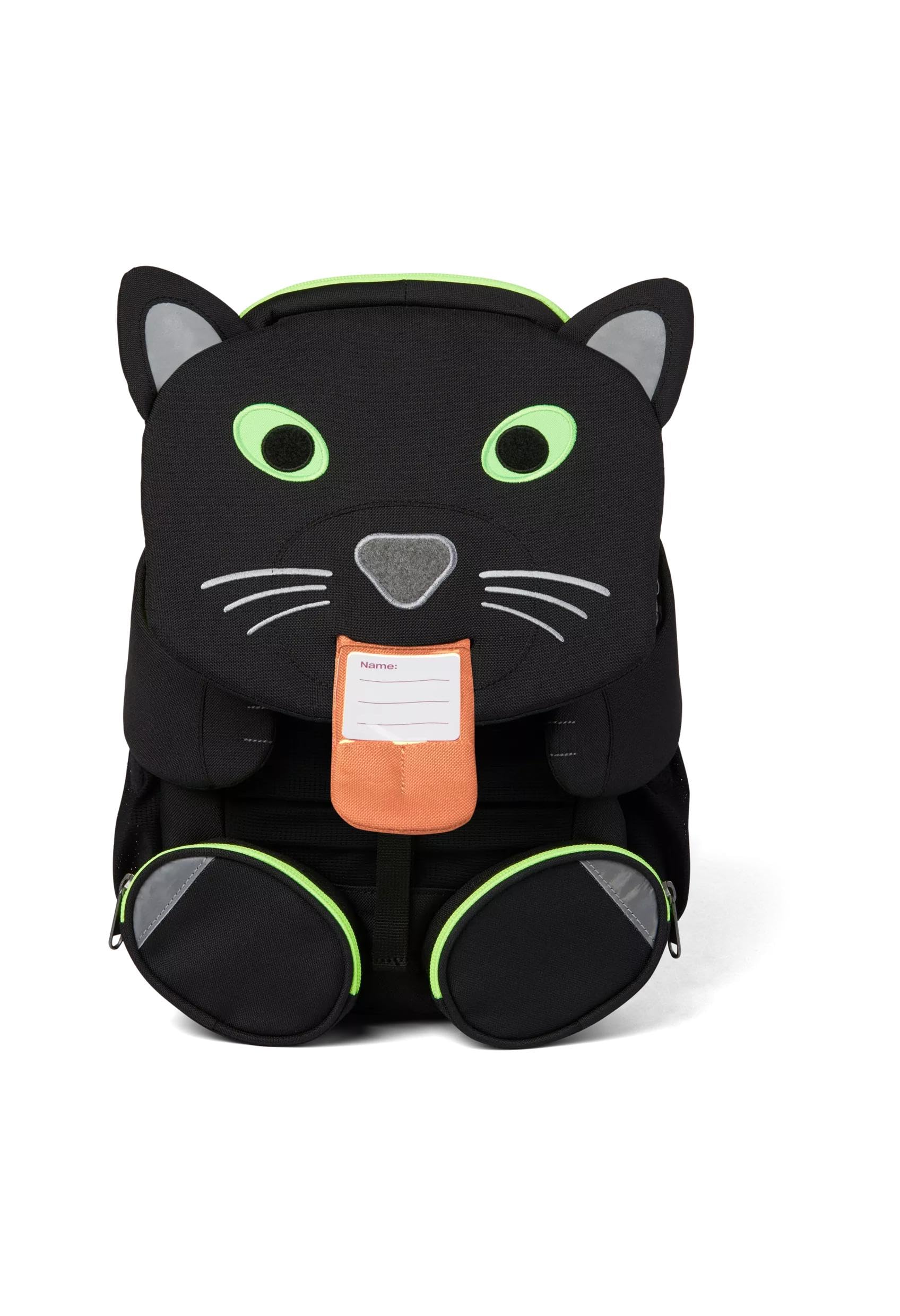Affenzahn Großer Freund - Kindergartenrucksack für 3-5 Jährige Kinder im Kindergarten und Kinderrucksack für die Kita, Panther - Schwarz, L