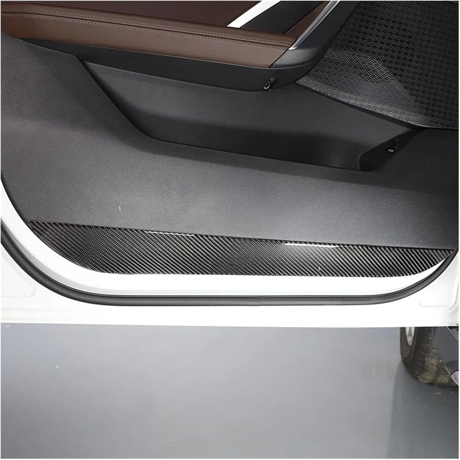 Compatible with X1 IX1 U10 U11 2023-2024 Carbon Fiber Car Door Kick Panel Sticker Decoration Car Interior Accessories(White)