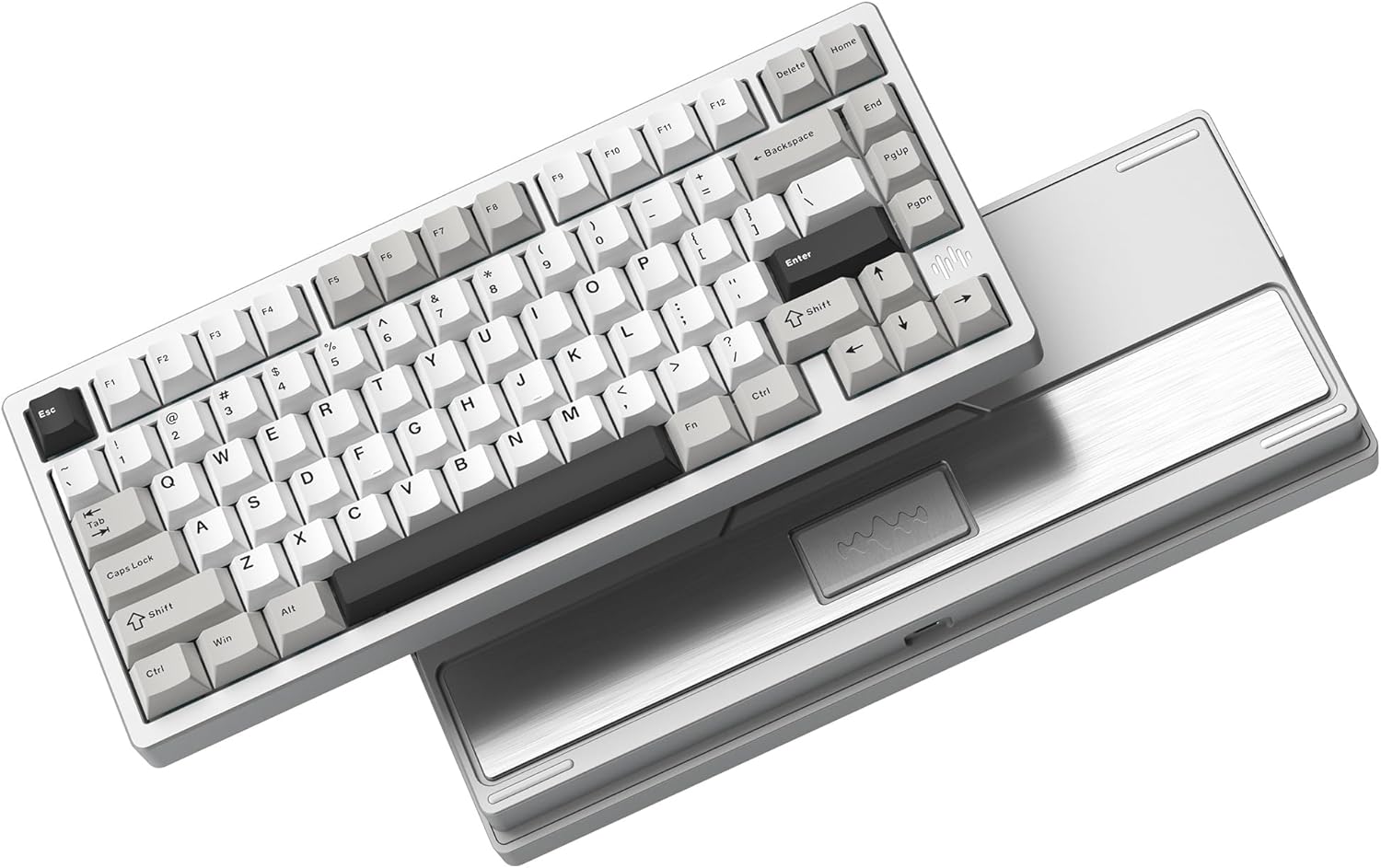 Womier RD75 Pro 75% Wireless Gaming Keyboard, Quick Release Aluminum Keyboard, QMK/VIA Tri-Mode Mechanical Key Board Custom Hot Swappable with RGB Creamy for Windows/Mac/PC - Silver