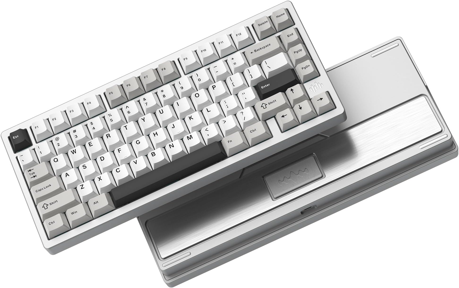 RD75 Pro 75% Wireless Gaming Keyboard, Quick Release Aluminum Keyboard, QMK/VIA Tri-Mode Mechanical Key Board Custom Hot Swappable with RGB Creamy for Windows/Mac/PC - Silver
