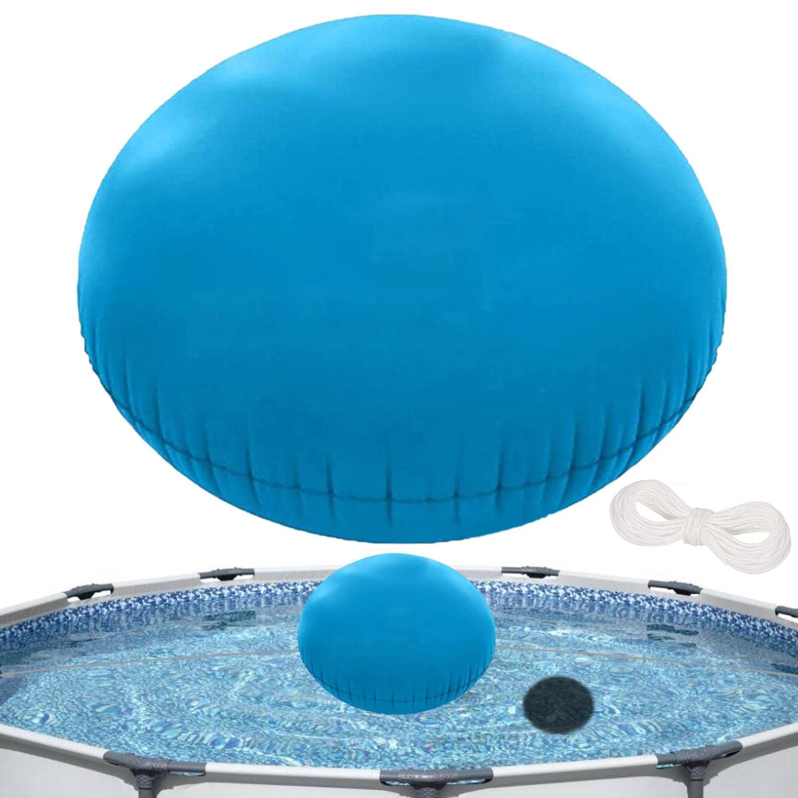 Cuscino per Piscina, Cuscini per Piscina Gonfiabili con Corde, Cuscino per Piscina Galleggiante 4x4 Ft Cuscino per Piscina Galleggiante, Cuscino per Aria Invernale in PVC Cuscino per Piscina Equaliz