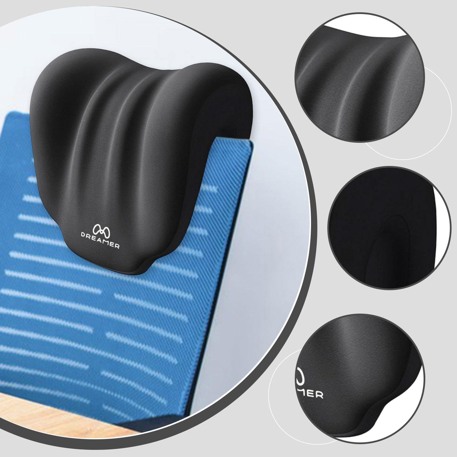 Amagogo Nackenkissen für Bürostühle, Kopfstützenkissen, Schreibtischkissen für Nickerchen, Nacken- und Rückenstütze, ergonomisch, Schwarz