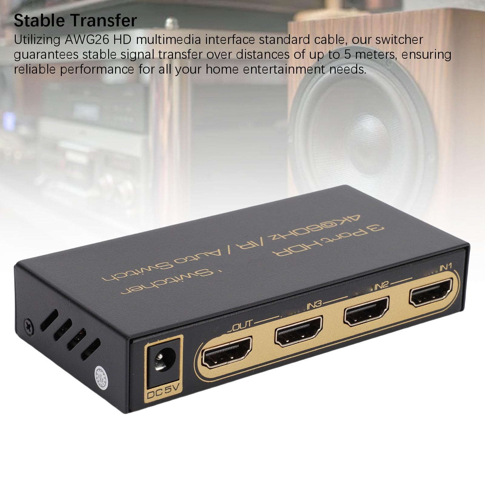 Luocute i HD M I, 3 w 1 Wyjście HD M I 4K 60 Hz z Pilotem na podczerwień, Obsługuje HDCP 2.2 HDR10 3D 2160 P 1080 P, Skrzynki Selektora -wideo dla TV Stick