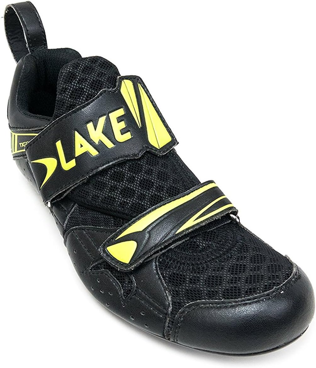 Lake Cycling 2017 Men's TX222 Triathlon Bike Shoes (Black/Yellow, 45.5)