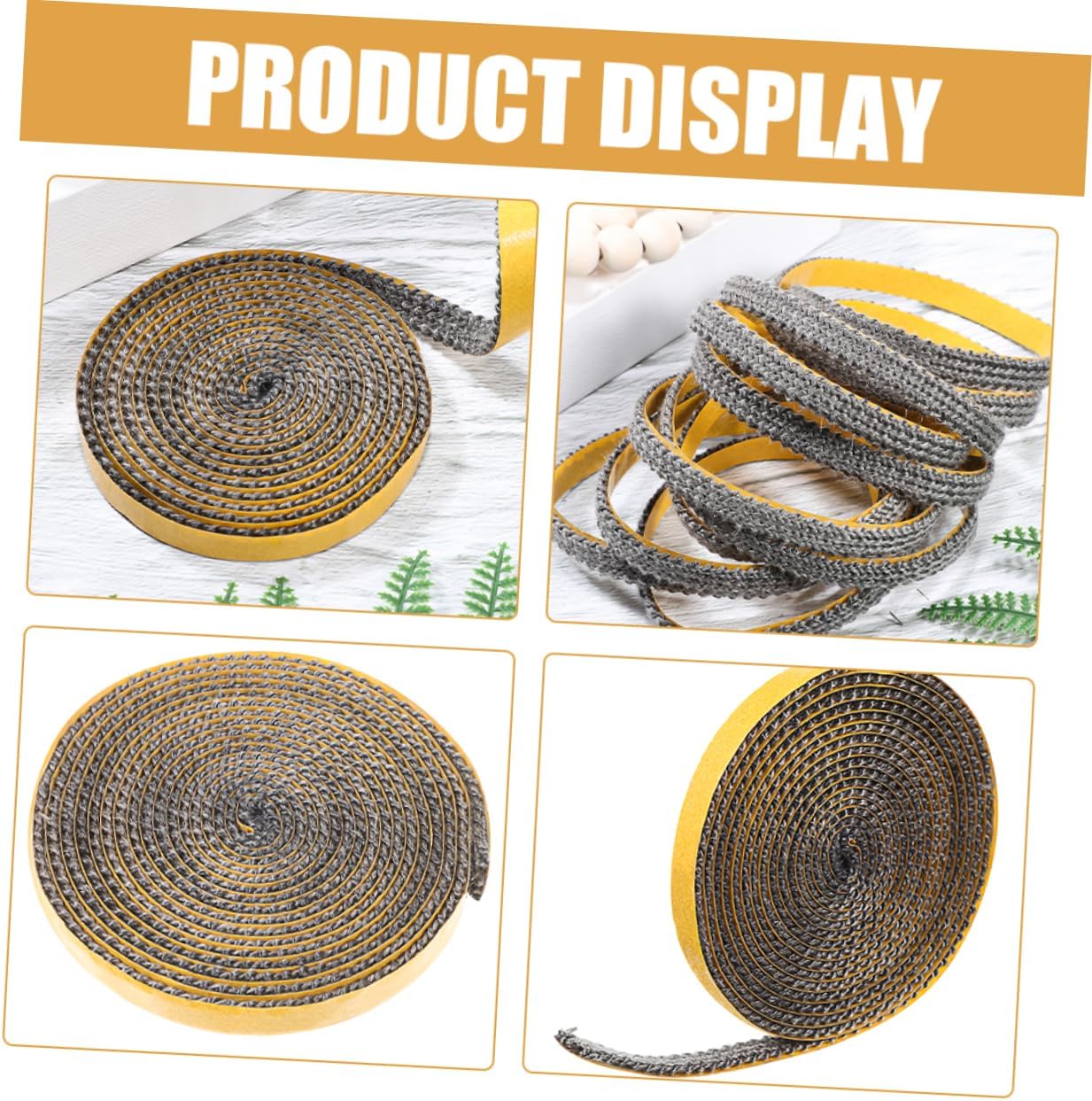 BESPORTBLE 5rolls Fireplace Gasket Tape Self Adhesive Fiberglass Gasket Rope for Wood Stove Door Insulation