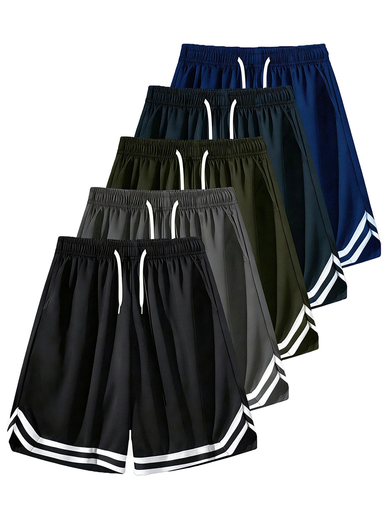 1 paquete de pantalones cortos casuales de baloncesto para hombre, pantalones cortos de secado rápido para correr, ropa de calle, pantalones cortos atléticos para gimnasio, lavables a máquina — view 2