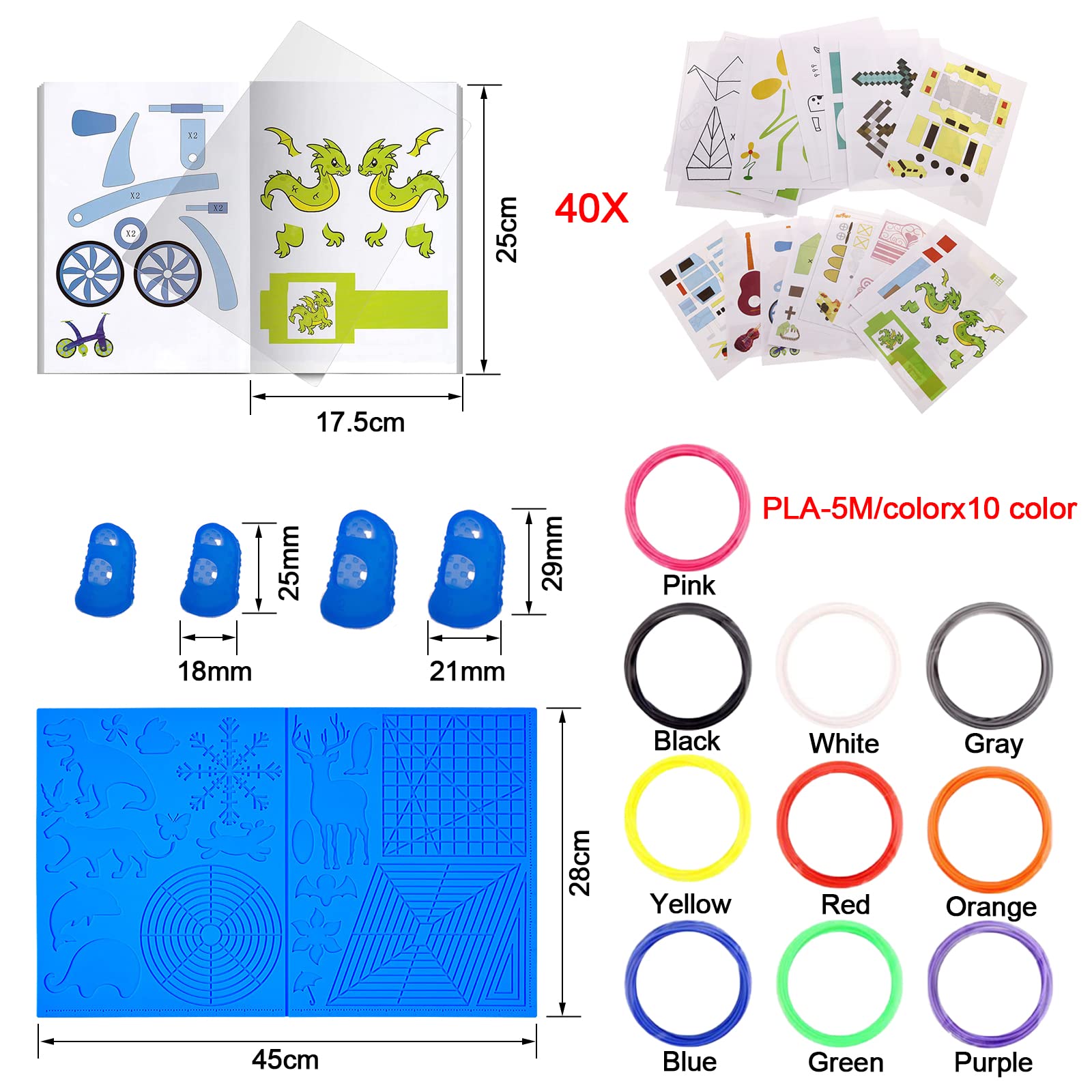 AQTAQ 3D Pen Mat, Blue - Image 2
