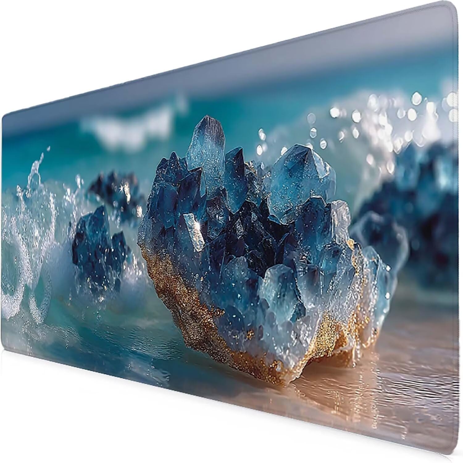 Tappetino Mouse XXL 1000x500mm Blu Mousepad Mare Tappetino Scrivania Grande, con base in Gomma Antiscivolo, Impermeabile Sottomano Scrivania per Computer, Ufficio, Accessori Gaming Mouse Pad 5-2926x